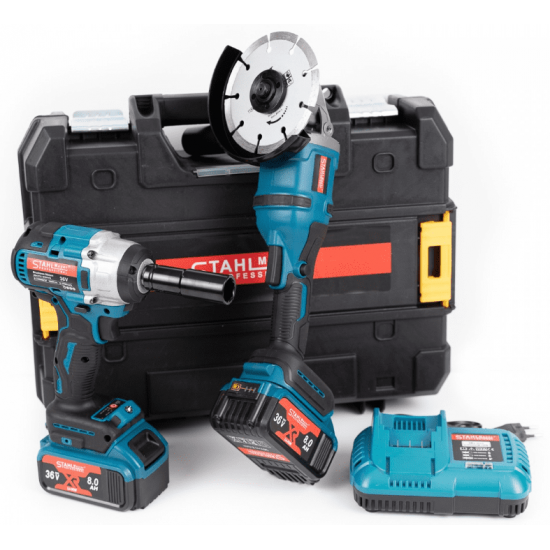 Set cheie de impact si flex Stahl Mayer, 36V, 8Ah, 2 acumulatori